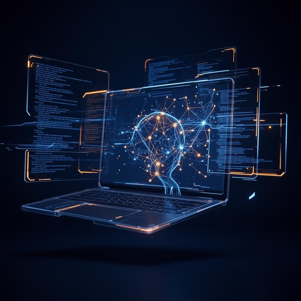 Futuristic holographic computer interface
